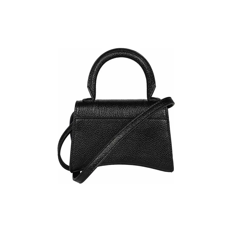 Balenciaga Litchi Grain Calfskin Hourglass Bag, Shoulder Bag, Crossbody Bag, Handbag Extra Small Women's Black-4