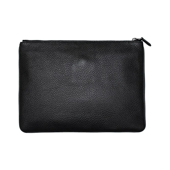 COACH Marvel Black Panther Collaboration Pouch Leather Clutch Large Size Men's Black-1