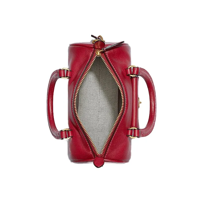 COACH Barrel Leather Crossbody Bag Mini Women's Red-2
