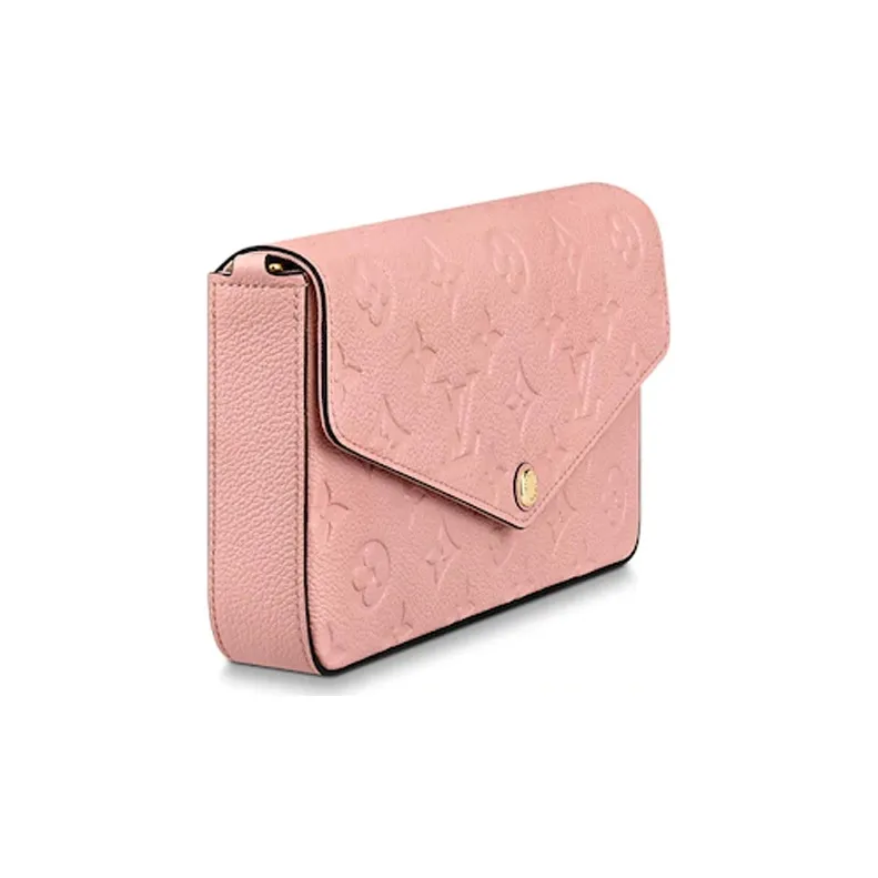 LOUIS VUITTON Félicie Pochette Monogram Empreinte Rose Poudre-2