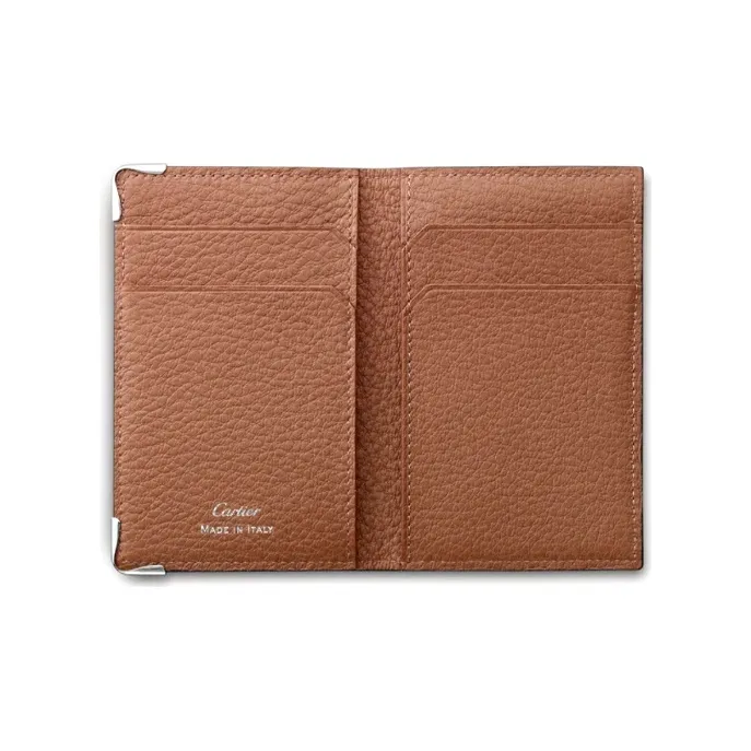 CARTIER Calfskin Card Holder Women's Taupe-1