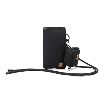 KENZO Fabric Cell Phone Pouch Bag Strap Earphone Case Shoulder Bag Regular Men's Black
