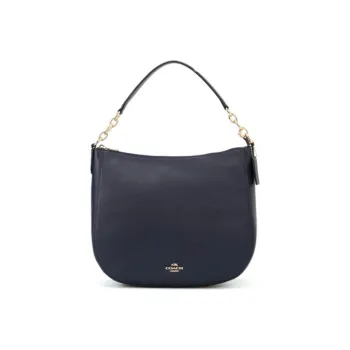 COACH Chelsea Grained Leather Shoulder Bag Crossbody Bag Handbag Large Size Women's Dark Blue