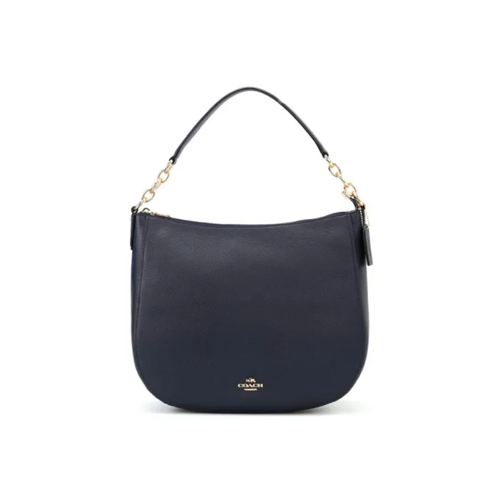 COACH Chelsea Grained Leather Shoulder Bag Crossbody Bag Handbag Large Size Women's Dark Blue-0