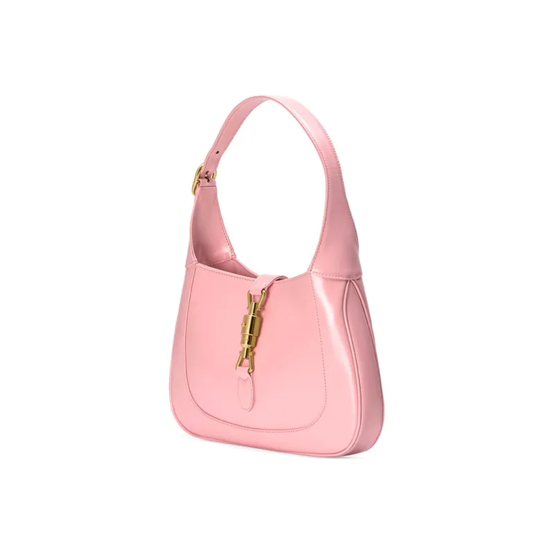 GUCCI Jackie 1961 Leather Crescent Shoulder Bag Shoulder Bag Small Size Women's Light Pink-2