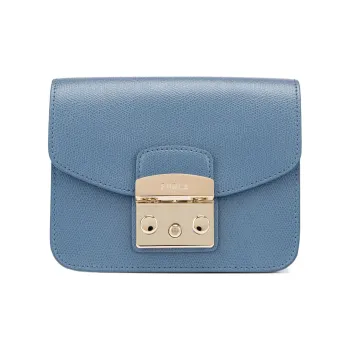 Furla Metropolis Collection Leather Small Square Bag Shoulder Bag Crossbody Bag Regular Women's Sky Blue