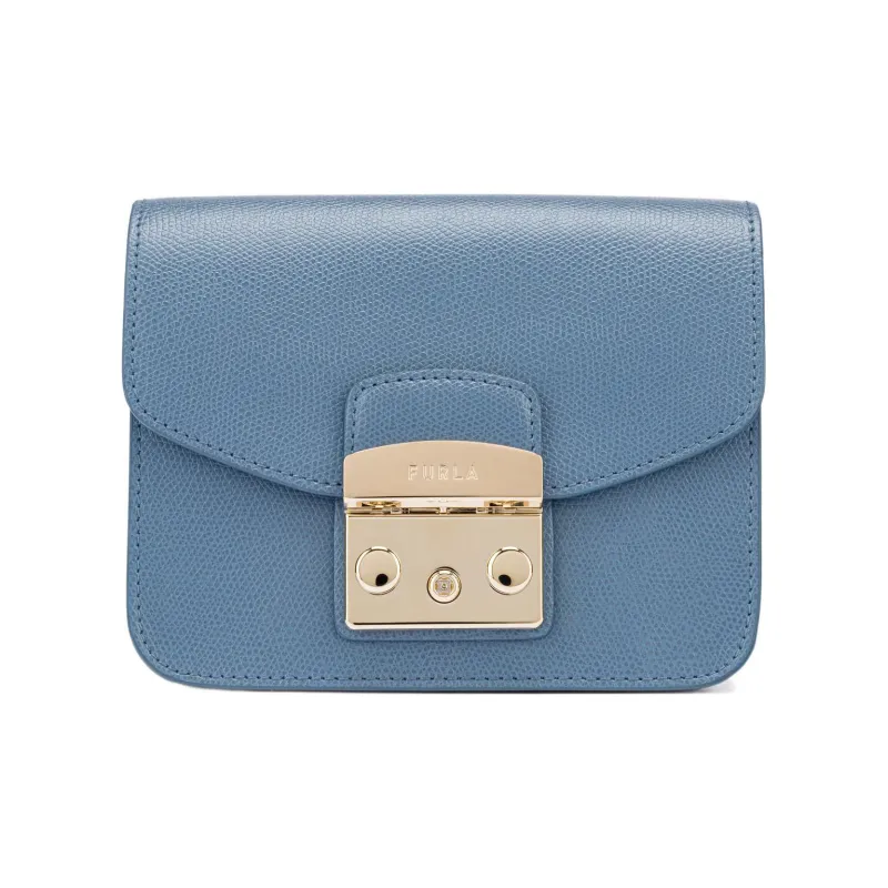 Furla Metropolis Collection Leather Small Square Bag Shoulder Bag Crossbody Bag Regular Women's Sky Blue-0