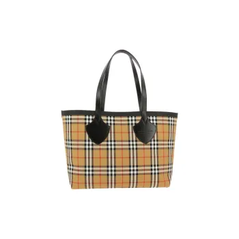 Burberry Fabric Tote Bag Shopping Bag Handbag Shoulder Bags Women's Archive Beige