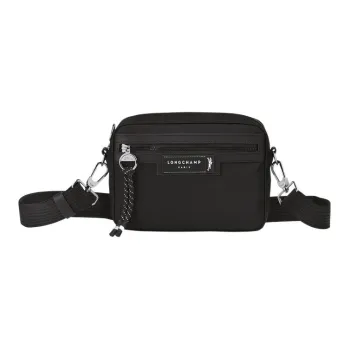 LONGCHAMP Le Pliage Energy Canvas With Cow Leather Small Square Bag Shoulder Bag, Crossbody Bag Regular Men's Black