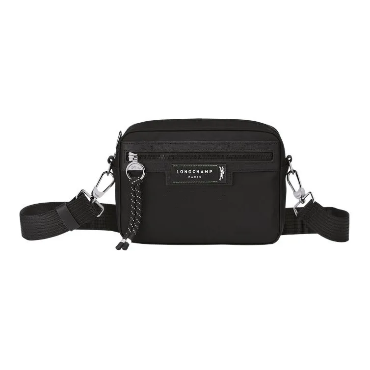LONGCHAMP Le Pliage Energy Canvas With Cow Leather Small Square Bag Shoulder Bag, Crossbody Bag Regular Men's Black-0