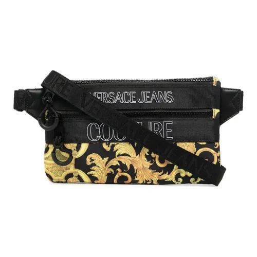 GANNI raised-logo crossbody bag Polyester Fanny Pack Unisex Black/Gold