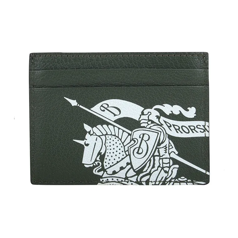 Burberry Sheepskin Card Clip Card Holder Men's Iridescent Blue/Classic Green-1