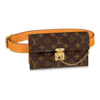 LOUIS VUITTON S Lock Belt Pouch Monogram Mm Brown