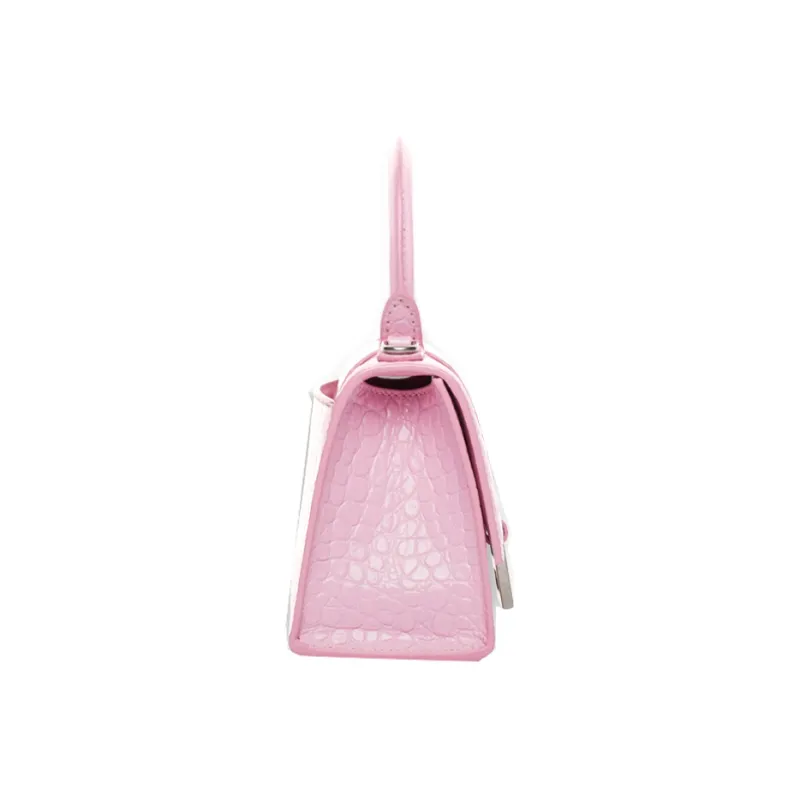 Balenciaga Cow Leather Hourglass Bag Shoulder Bag Crossbody Bag Handbag Mini Women's Pink-1