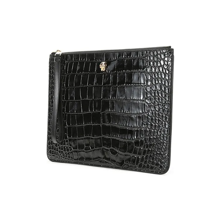Alexander McQueen Cow Leather Clutch Tubas Women's Black-1