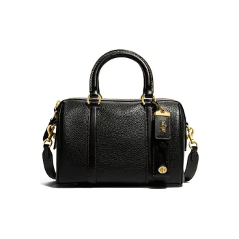 COACH Ruby Natural Pebbled Leather Handbag Shoulder Bag Crossbody Bag Medium Size Women's Black