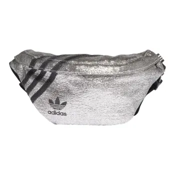 Adidas Originals Polyester Sling Bag, Fanny Pack Regular Unisex Silver & Black