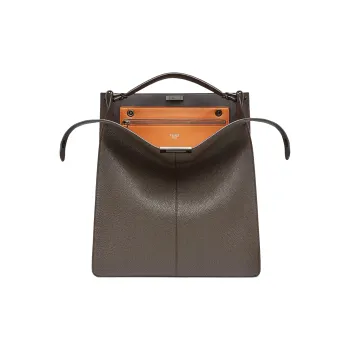 FENDI Peekaboo ISeeU Roman Nappa Leather Tote Shoulder Bag Crossbody Bag Handbag Men's Dark Brown