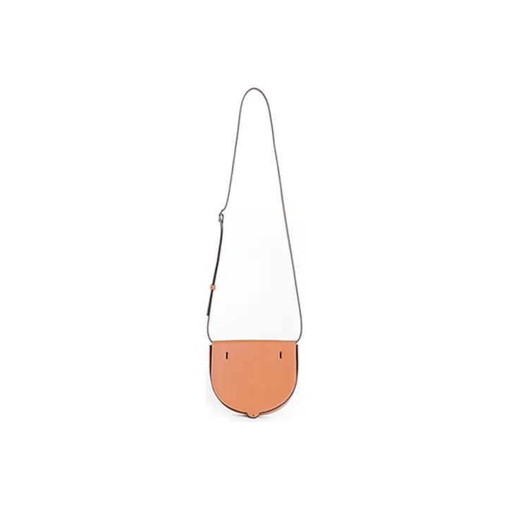 LOEWE Heel Cow Leather Semi-Round Horse Shoe Bag Crossbody Bag Shoulder Bag Women's Tan-3
