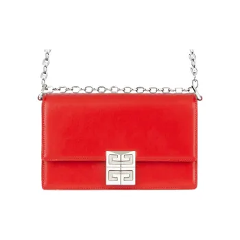 GIVENCHY Cow Leather Chain Bag Shoulder Bag Crossbody Bag Small Size Women's Red