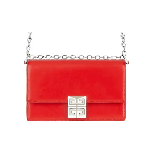 GIVENCHY Cow Leather Chain Bag Shoulder Bag Crossbody Bag Small Size Women's Red