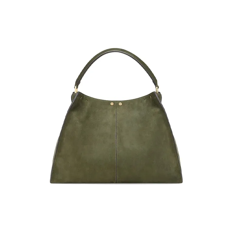 FENDI Peekaboo Goatskin Handbag Large Size Women's Green-3
