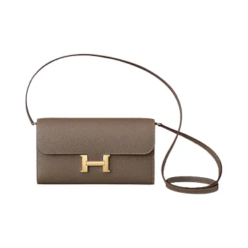 HERMES Constance To Go Epsom Leather Wallet Shoulder Bag Crossbody Bag Regular Women's 18 Etoupe Elephant Gray