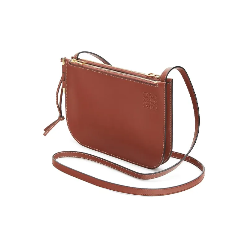 LOEWE Gate Pocket Cow Leather Shoulder Bag Crossbody Bag Women's Rusty Red-1