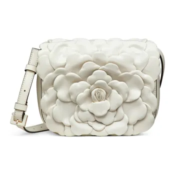 Valentino Atelier Sheepskin Leather Messenger Bag Shoulder Bags Handbags Women's White