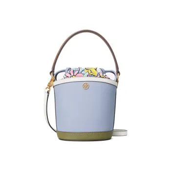 TORY BURCH Robinson Textured Leather Bucket Bag Handbag Shoulder Bag Crossbody Bag Mini Women's Cloud Blue
