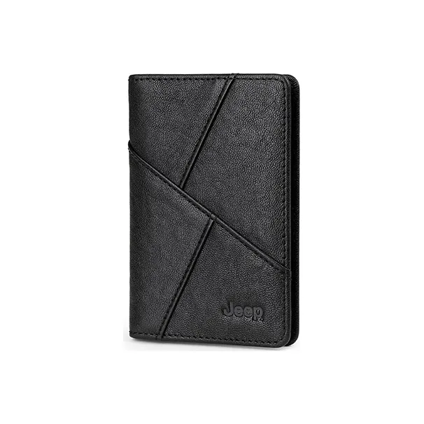 Jeep Cow Leather Card Holder Regular Men's Black-3