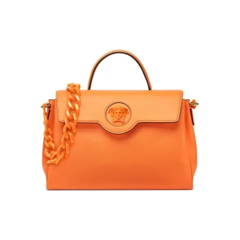 FANSIZHE VERSACE Leather Handbag Large Size Women's Orange