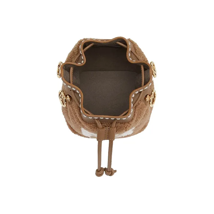 FENDI Mon Tresor Sheepskin Bucket Bags Shoulder Bag Crossbody Bag Handbag Mini Women's Brown-3