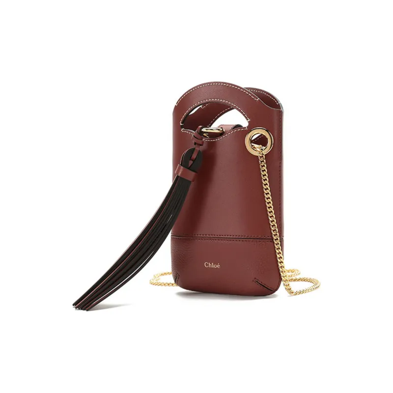 Chloe Chloé Bags Cow Leather Shoulder Bags Handbags Women's Brown Red-1