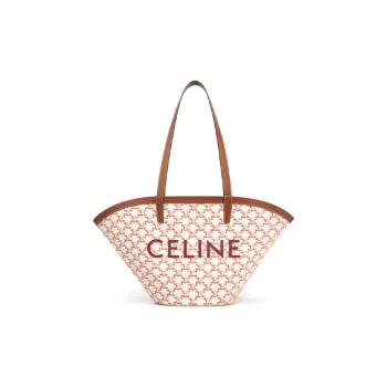 CELINE Couffin Cow Leather Basket Bag Tote Bag Shopping Bag Handbag Shoulder Bag Crossbody Bag Medium Size Women's Red