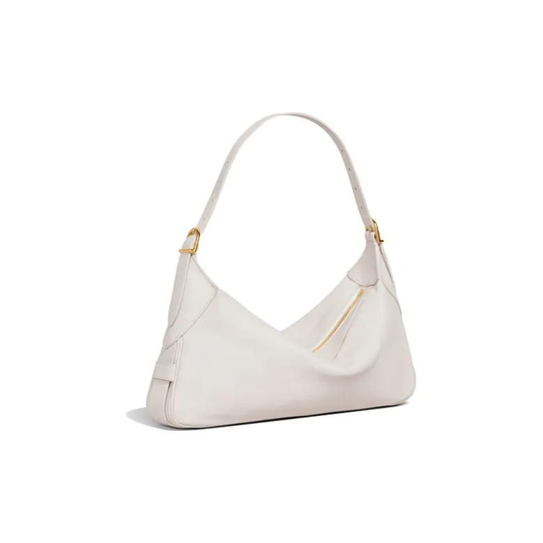 CELINE Romy Collection Soft Cowhide Shoulder Bag Handbag Medium Size Women's Ecru-1