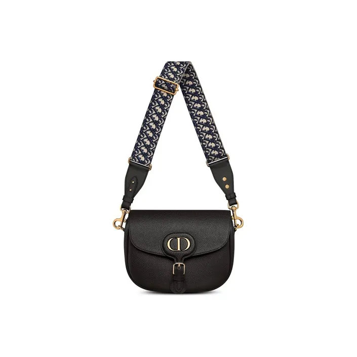 DIOR Bobby Grained Calfskin Shoulder Bag, Crossbody Bag Tubas Women's Black-4