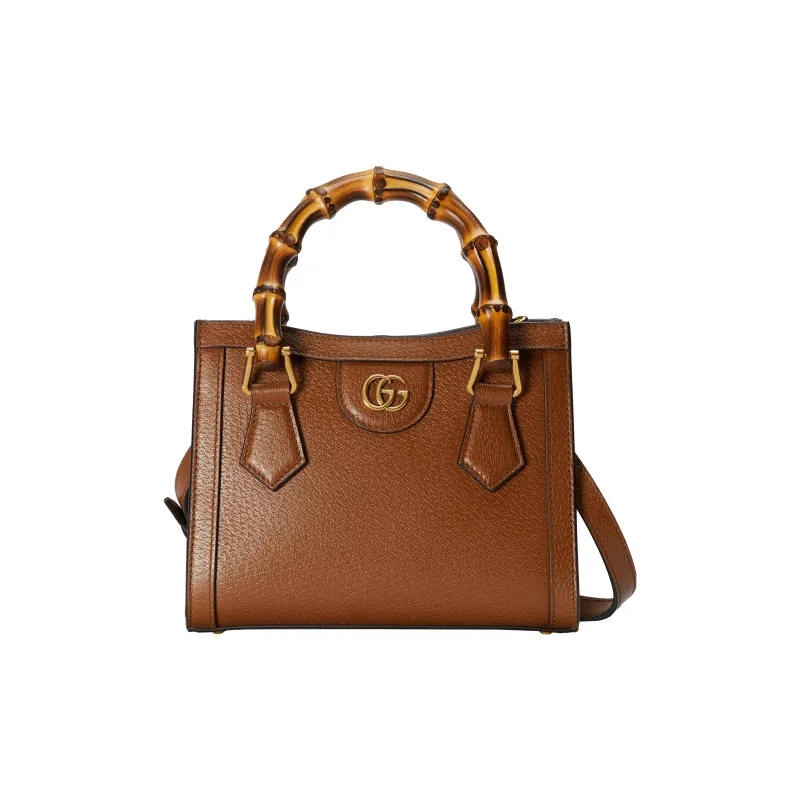 GUCCI Leather Tote Bag Shopping Bag Shoulder Bag Handbag Mini Women's Brown-1