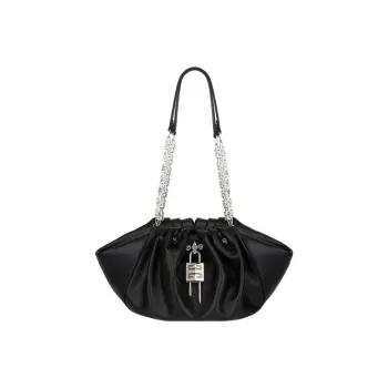 Givenchy 4G Cow Leather Shoulder Bag Handbag Shoulder Bag Small Size Women's Black