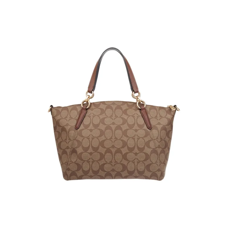 COACH Kelsey PVC One Shoulder Handbags Large Size Women's Brown-2