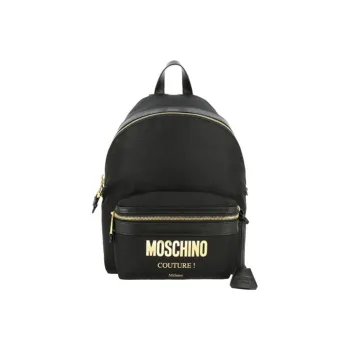 MOSCHINO Leather Backpack Unisex Black