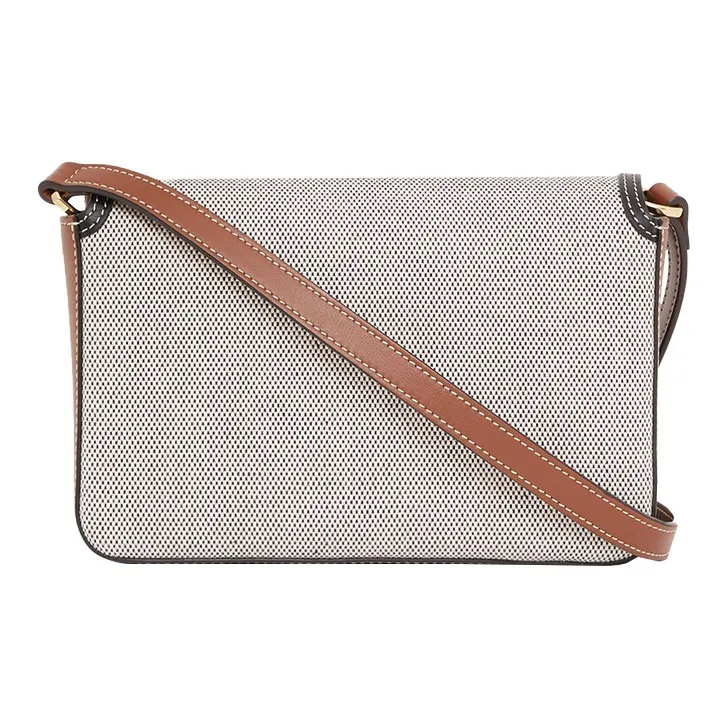 Burberry Horseferry Printed Canvas With Leather Shoulder Bag Crossbody Bag Mini Women's Black/Tan-4