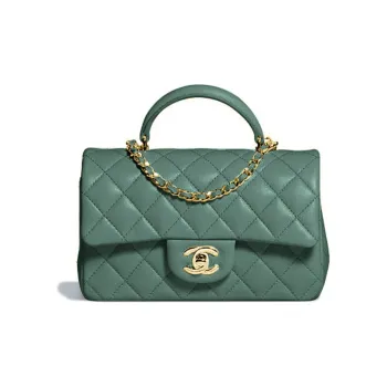 CHANEL Classic Flap CF21K Winter Sheepskin Shoulder Bag Crossbody Bag Handbag Mini Women's Turquoise