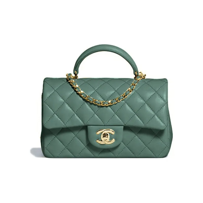 CHANEL Classic Flap CF21K Winter Sheepskin Shoulder Bag, Crossbody Bag, Handbag Mini Women's Turquoise-0