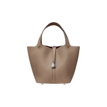 HERMES Picotin Taurillon Maurice Leather Basket Bag Handbag Bucket Bag Women's D0 Beige Weimar Dog Beige
