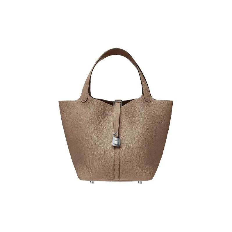 HERMES Picotin Taurillon Maurice Leather Basket Bag Handbag Bucket Bag Women's D0 Beige Weimar Dog Beige-0