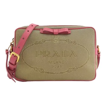 PRADA Canvas Bag, Crossbody Bag, Shoulder Bag Women's Brown/Pink