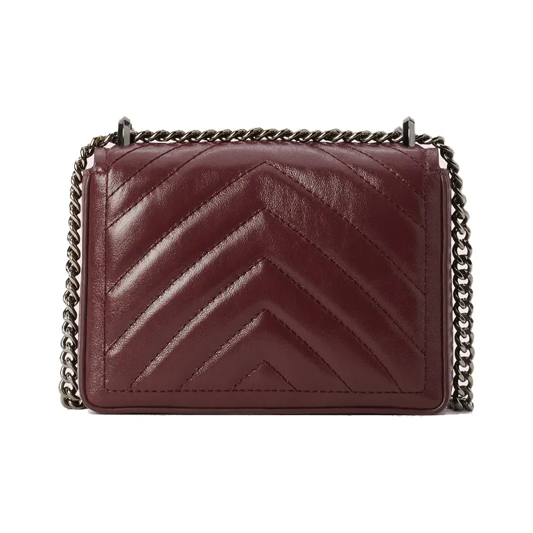 Kate Spade Leather Small Square Bag Handbag, Crossbody Bag Shoulder Bag Women's Burgundy-1