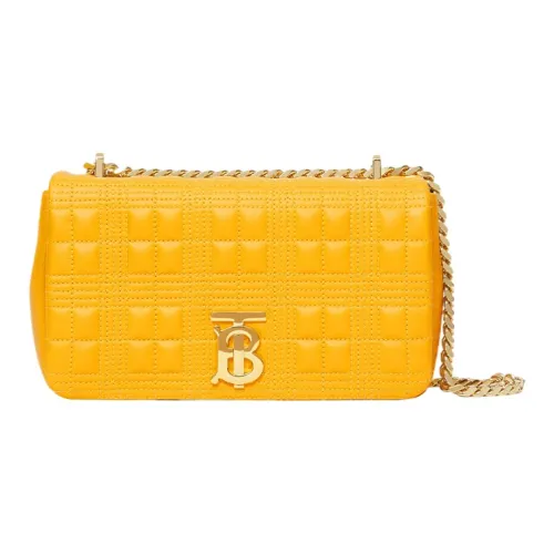 Burberry Lola Bag Lambskin Crossbody Bag, Shoulder Bag Small Size Women's Orange Yellow