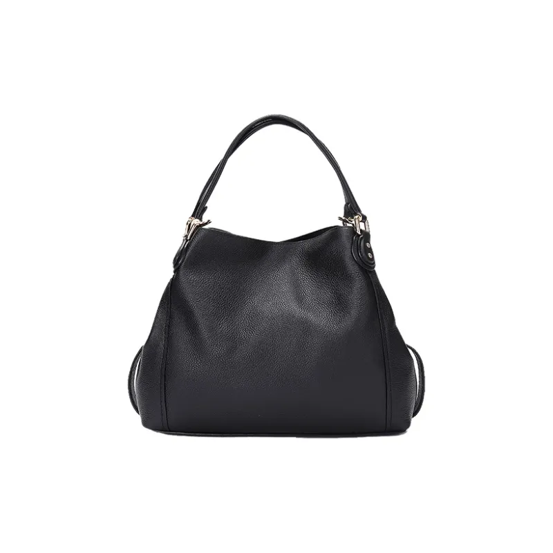 COACH Edie Cow Leather Shoulder Bag, Crossbody Bag, Handbag Large Size Women's Black-3